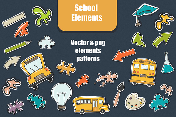 School vector elements