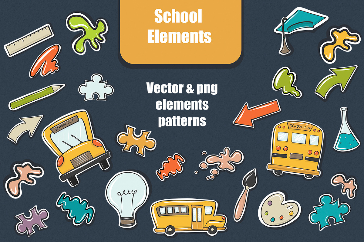 School vector elements in Illustrations - product preview 8