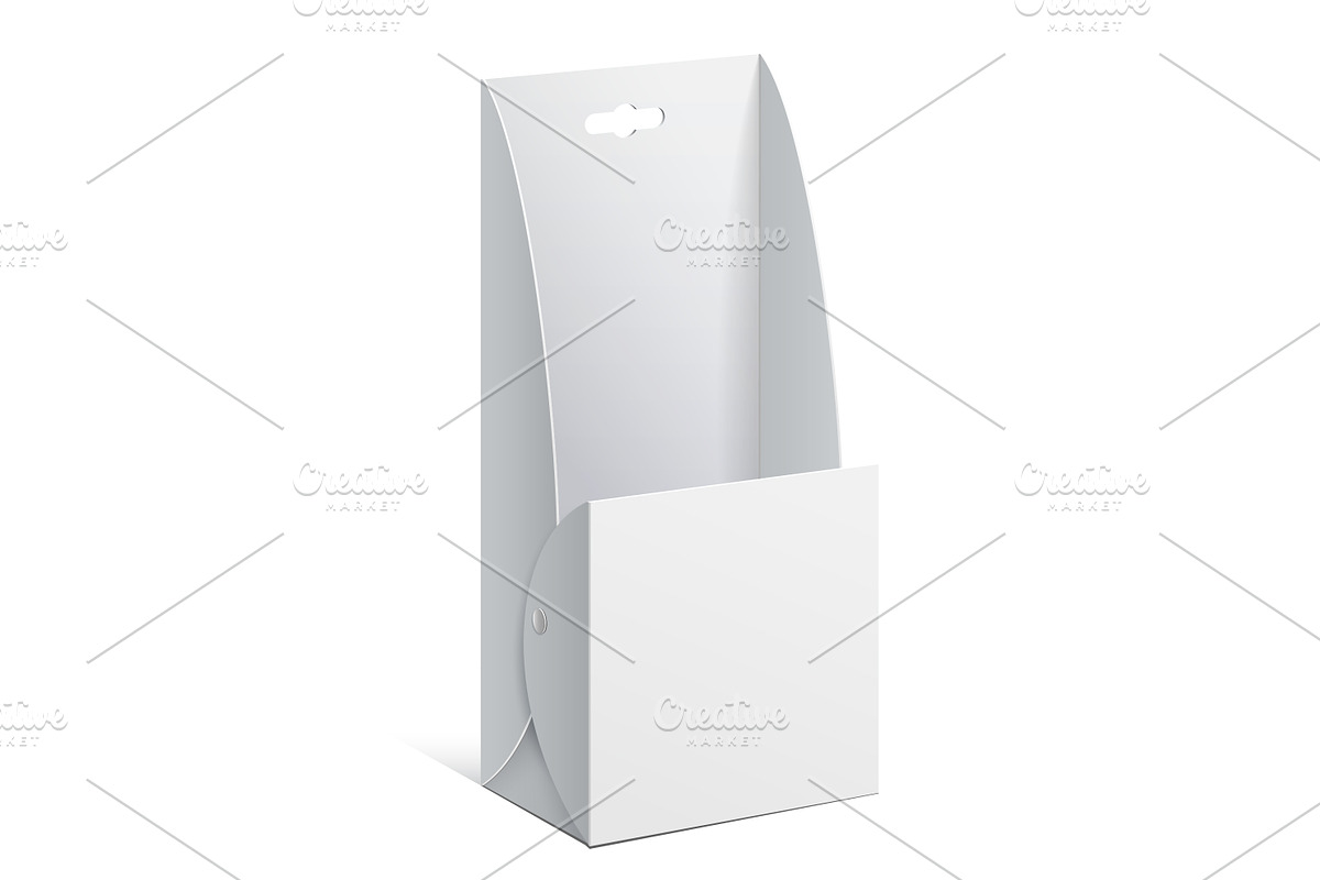 White Cardboard holder for brochures in Product Mockups - product preview 8