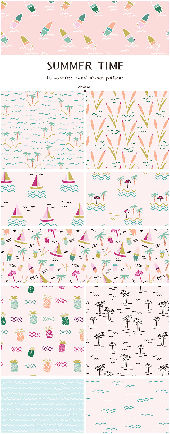 Summer Time Vector Patterns in Patterns - product preview 1