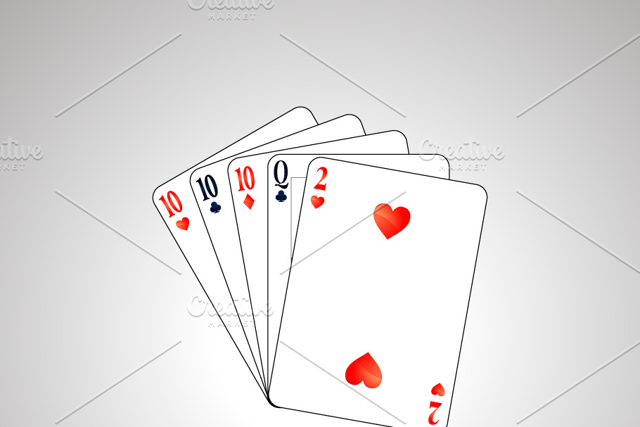 Set poker combination on gray in Objects - product preview 8