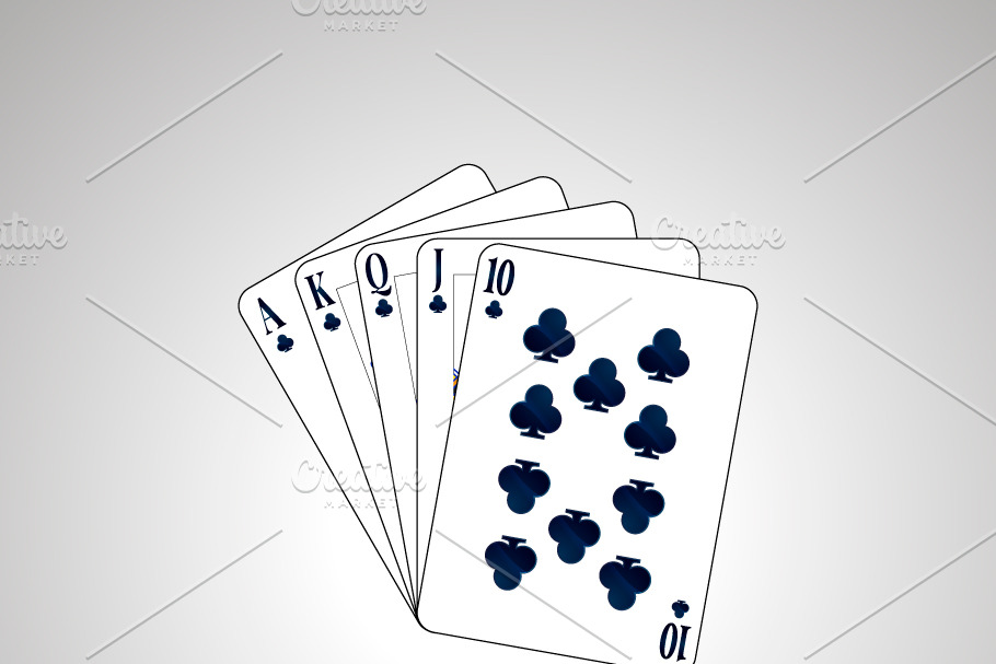Royal Flush poker combination in Objects - product preview 8