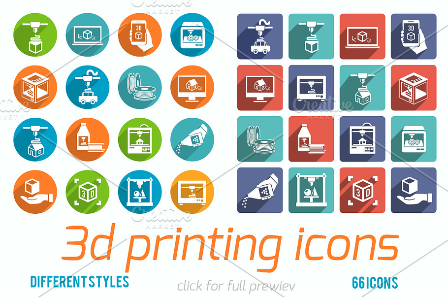 66 3d Printing Vector Icons in Graphics - product preview 8