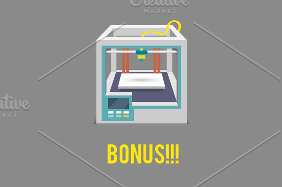 66 3d Printing Vector Icons in Graphics - product preview 2
