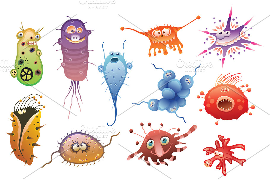 Cartoon germs or monsters