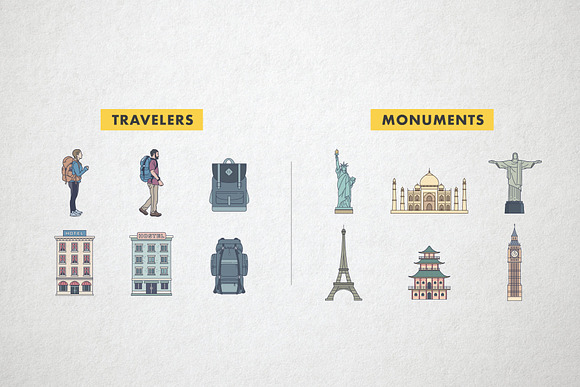 54 Colored Travel Icons in Graphics - product preview 4