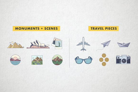 54 Colored Travel Icons in Graphics - product preview 5