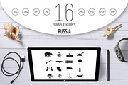 Russia icons set, simple style