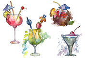 Bar party cocktail drink PNG set