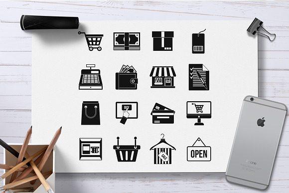 Shopping icons set, simple style in Icons - product preview 1