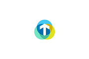 Letter t logo design. Colorful