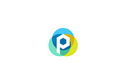 Letter P logo design. Colorful