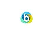 Letter b logo design. Colorful