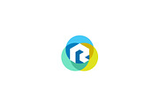 Letter r logo design. Colorful