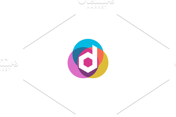 Letter d logo design. Colorful