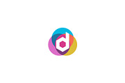 Letter d logo design. Colorful