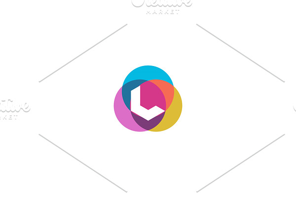 Letter L logo design. Colorful