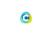 Letter C logo design. Colorful