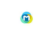 Letter M logo design. Colorful