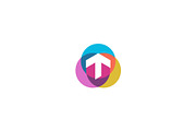 Letter T logo design. Colorful