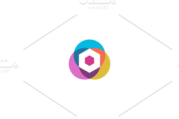 Letter o logo design. Colorful