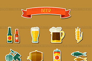 Beer sticker icons.