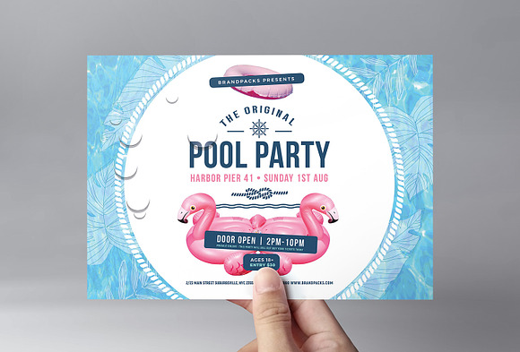 Modern Pool Party Poster / Flyer in Flyer Templates - product preview 1