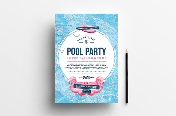 Modern Pool Party Poster / Flyer in Flyer Templates - product preview 5