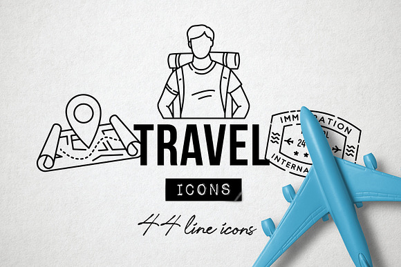 44 Travel Line Icons Pack in Travel Icons - product preview 9
