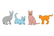 Cat different breeds set
