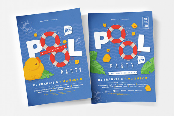 Pool Party Flyer / Poster Templates in Flyer Templates - product preview 1