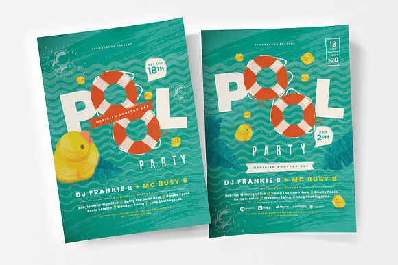 Pool Party Flyer / Poster Templates in Flyer Templates - product preview 3