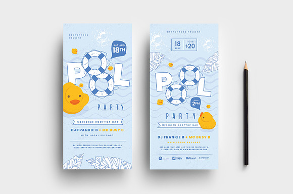Pool Party Flyer / Poster Templates in Flyer Templates - product preview 10