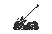 Digging shovel glyph icon