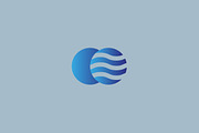 Globe vector logo. Earth wave