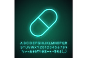 Pill neon light icon