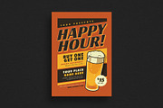 Retro Happy Hour Beer Event Flyer