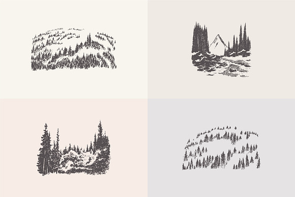 Collection of forest landscapes in Illustrations - product preview 5