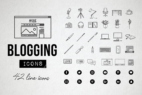 Blog Icons Pack - Social Media in Icons - product preview 6
