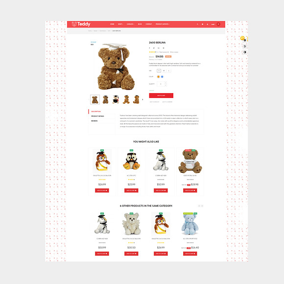 LEO TEDDY – KID TOY AND PET in Bootstrap Themes - product preview 7