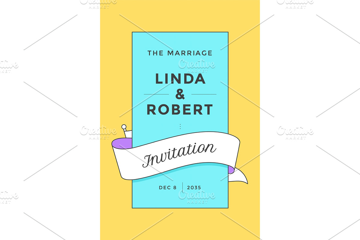Vintage wedding invitation in Illustrations - product preview 8