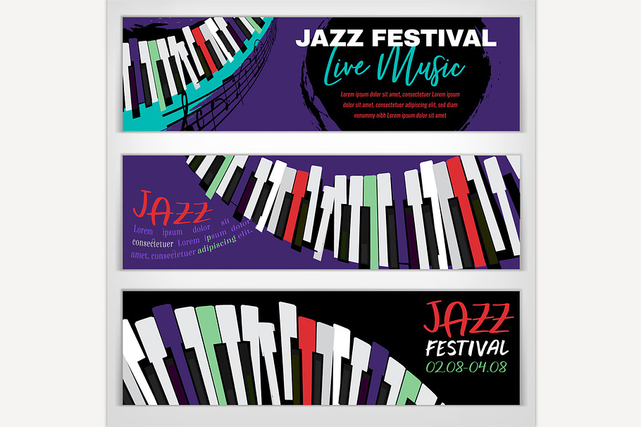 Jazz Banners set in Illustrations - product preview 8