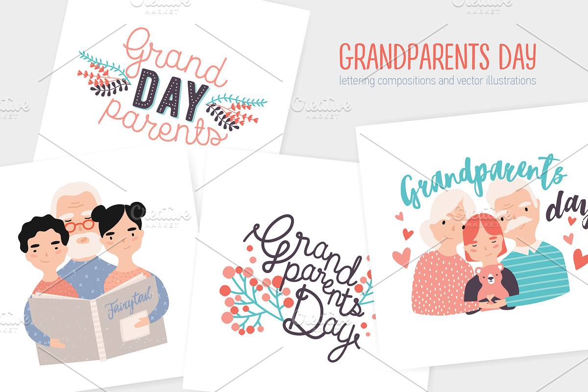 Grandparents day bundle in Illustrations - product preview 8