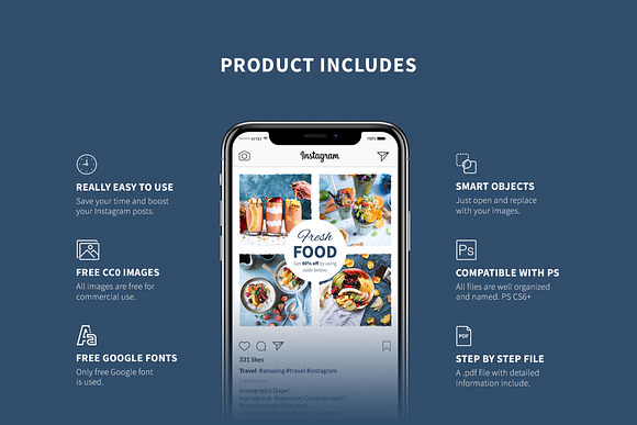 Food Instagram Posts in Instagram Templates - product preview 5