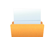Bright yellow realistic open folder