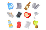 Collection of Various Garbage Icons