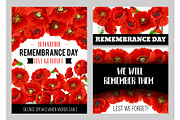 Remembrance Day memorial card of red
