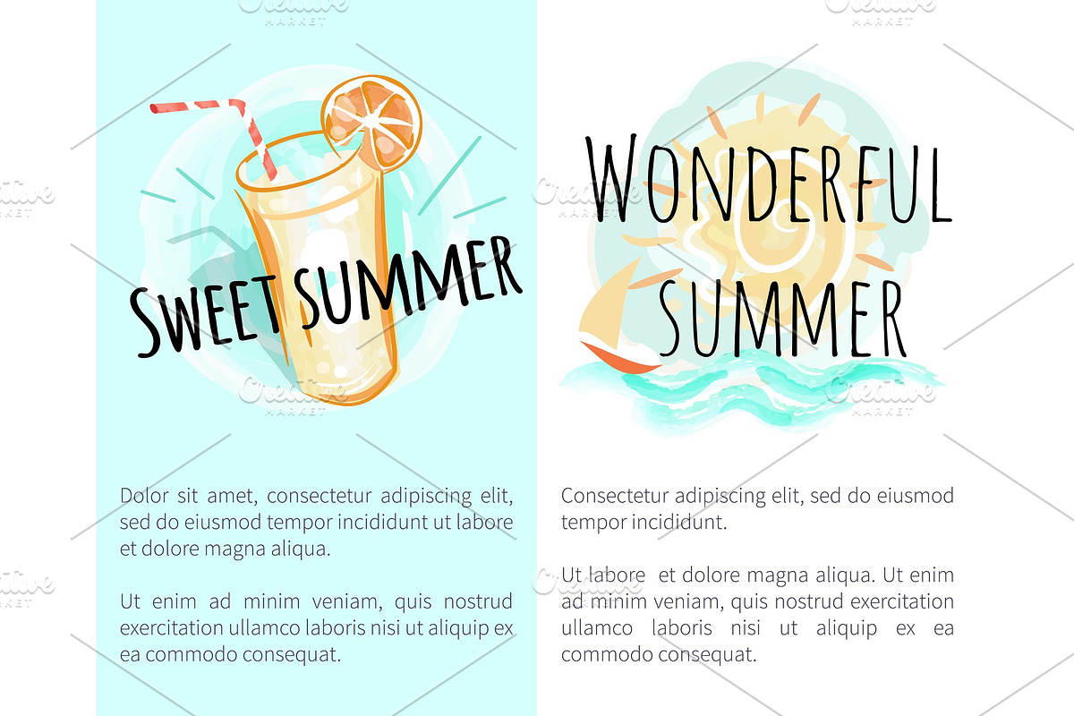 Sweet Wonderful Summer Posters with in Illustrations - product preview 8