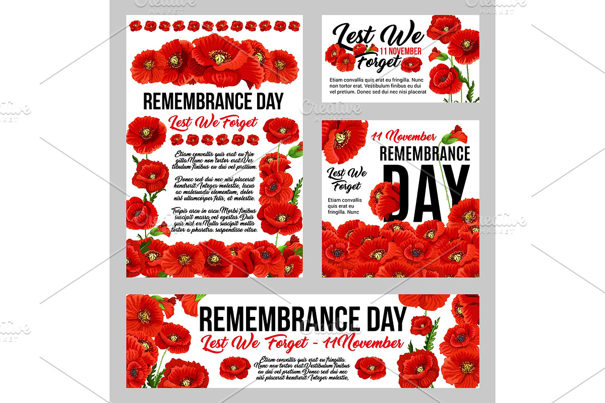 Remembrance Day poppy flower in Illustrations - product preview 8