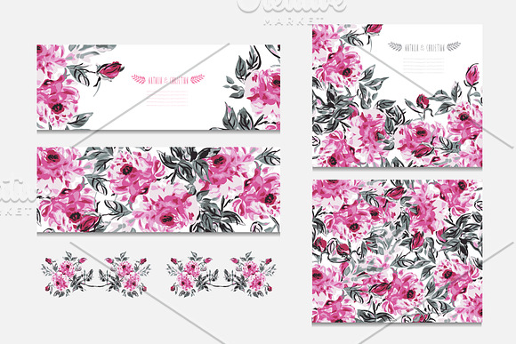 Peony Bouquet, Cards and Patterns in Illustrations - product preview 2